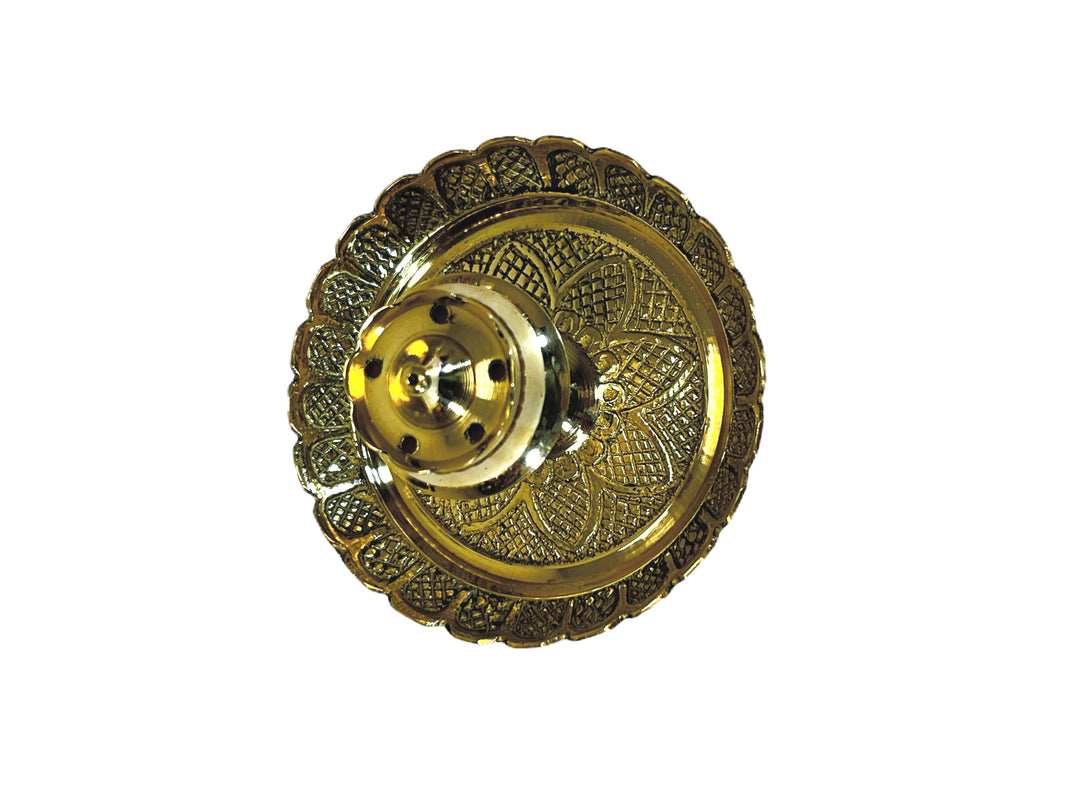 Incense Burner 2 Inch with 3.5 Inch Embossed Plate - view 2