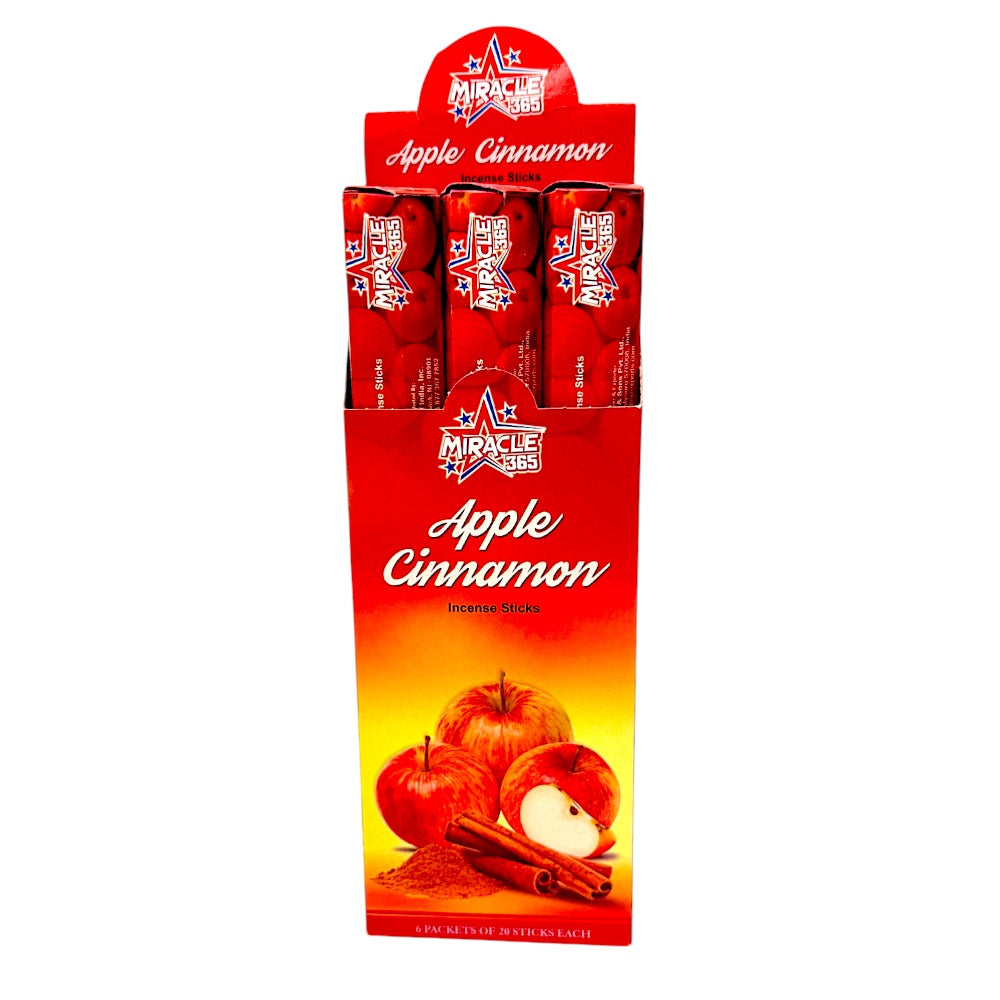 Miracle 365 Apple Cinnamon Incens Sticks (6 tubes of 20 sticks)