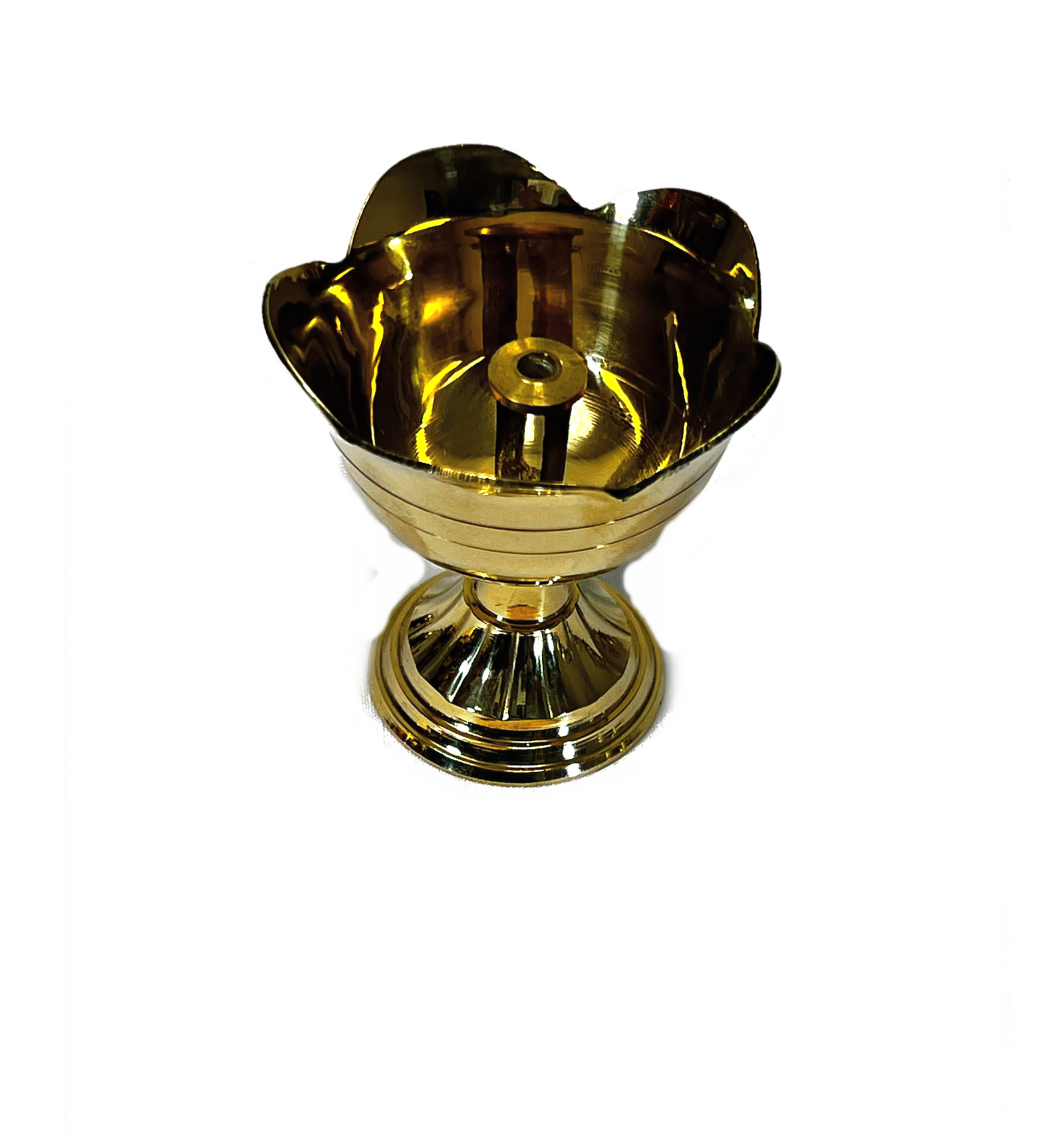 Brass Flower Diya with Six Petals 1.5 Inch