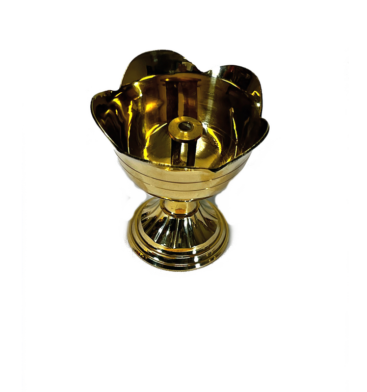 Brass Flower Diya with Six Petals 1.5 Inch