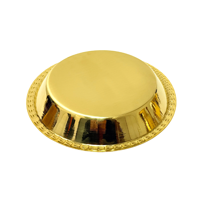 Brass Thali (tray) 8in with Engraving - view 3