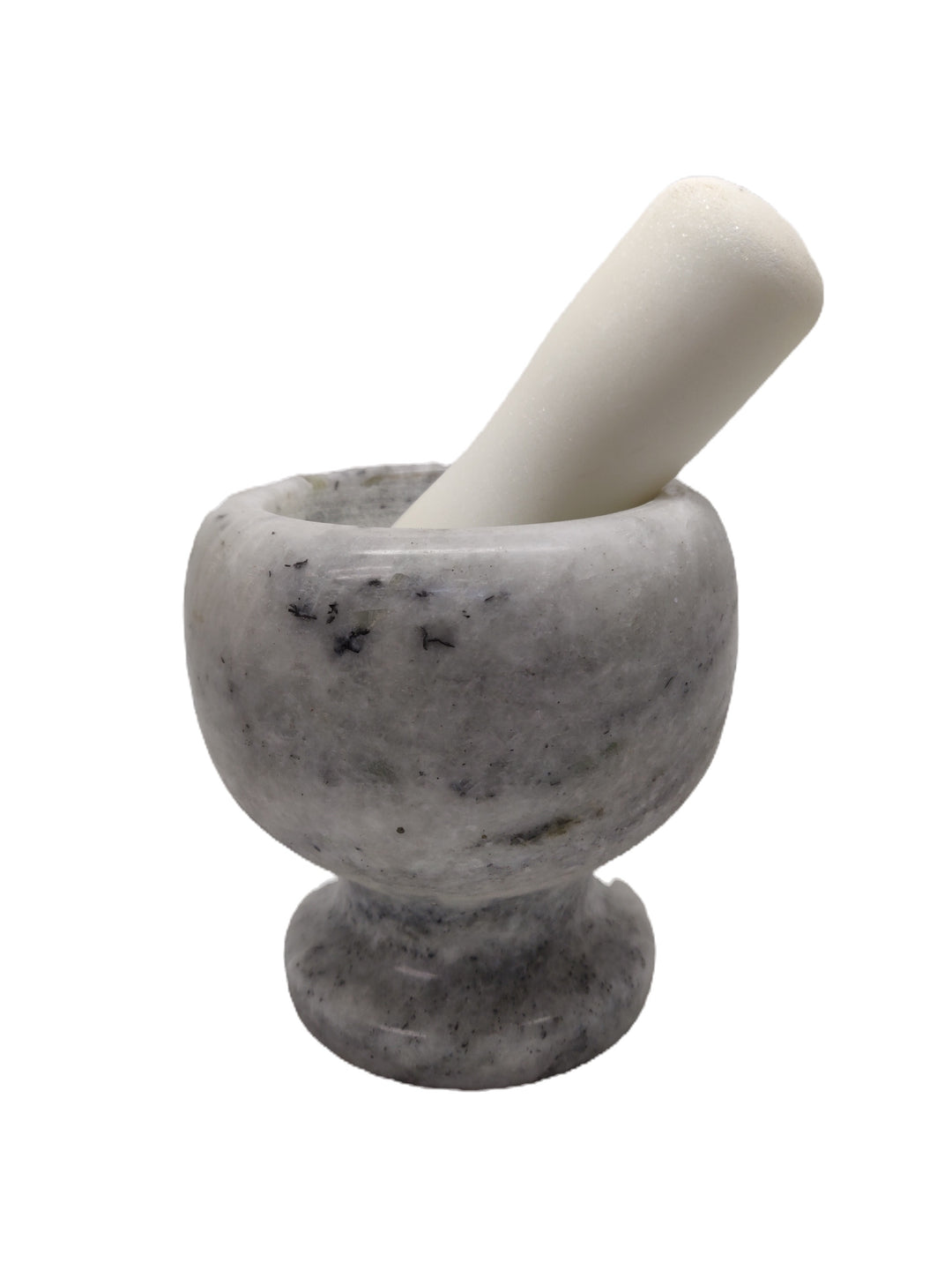 Pestle Mortar Stone White H: 4 Inch W: 4 Inch