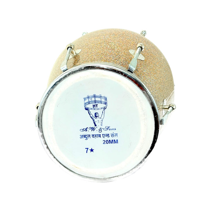 Fiberglass Dholak Drum – Traditional Indian Hand Drum with Glitter Finish