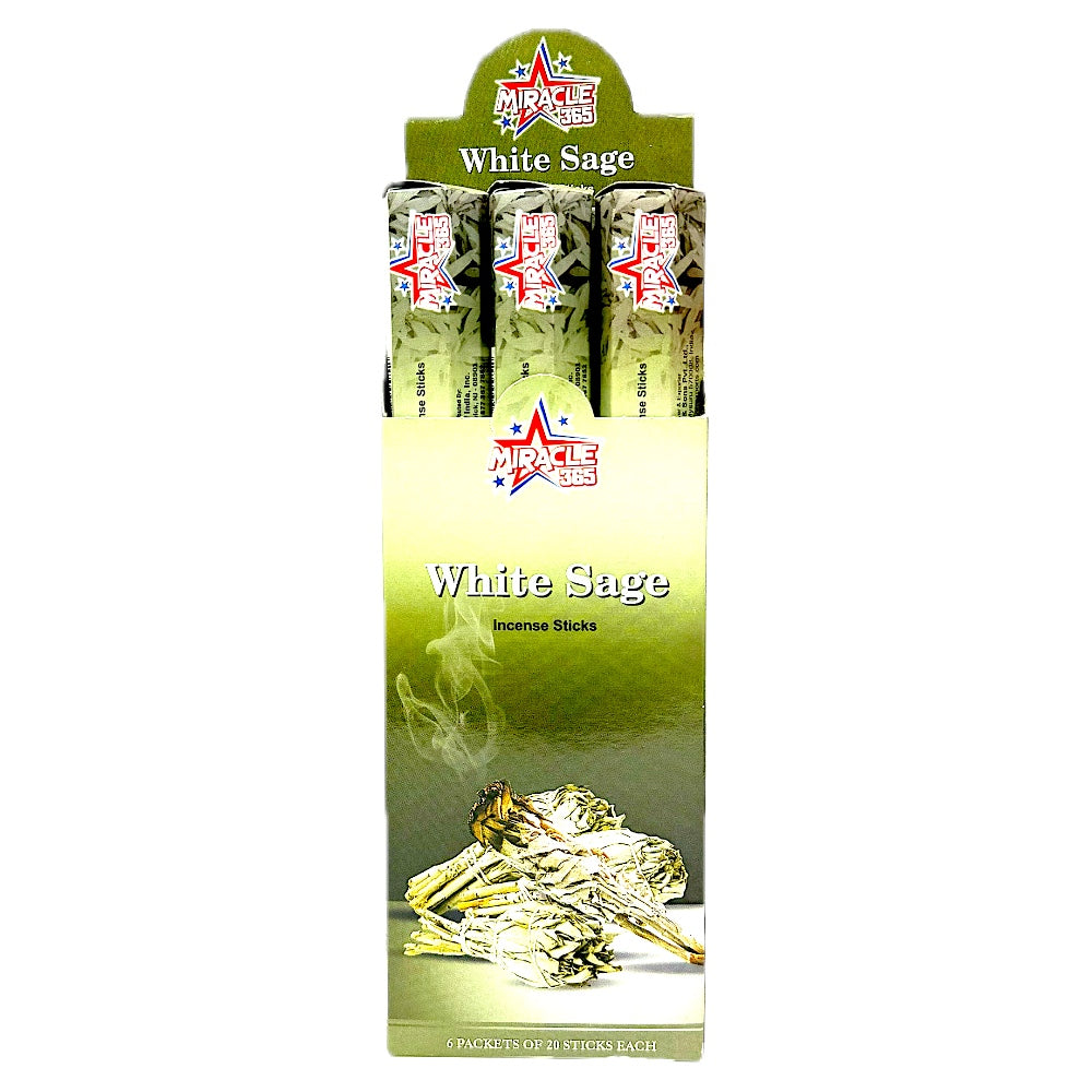 Miracle 365 White Sage Incense (6 hex tubes*20sticks)
