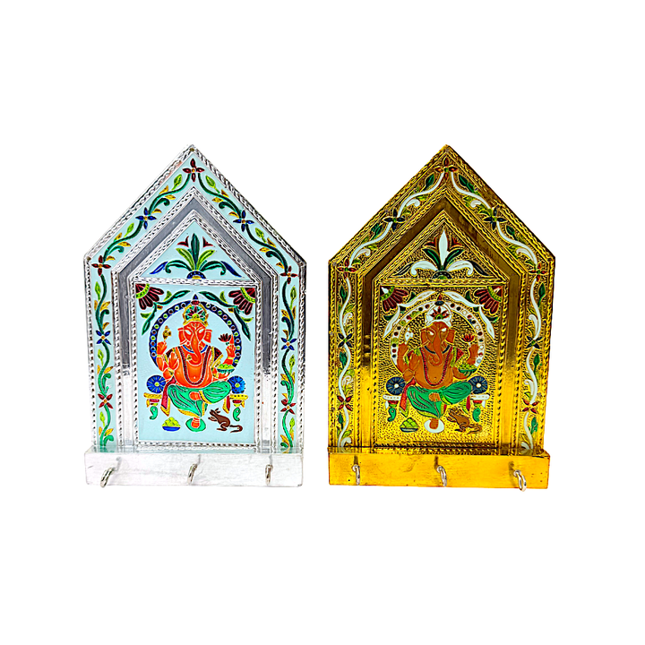 Ganesh Key Holder Brass Meena