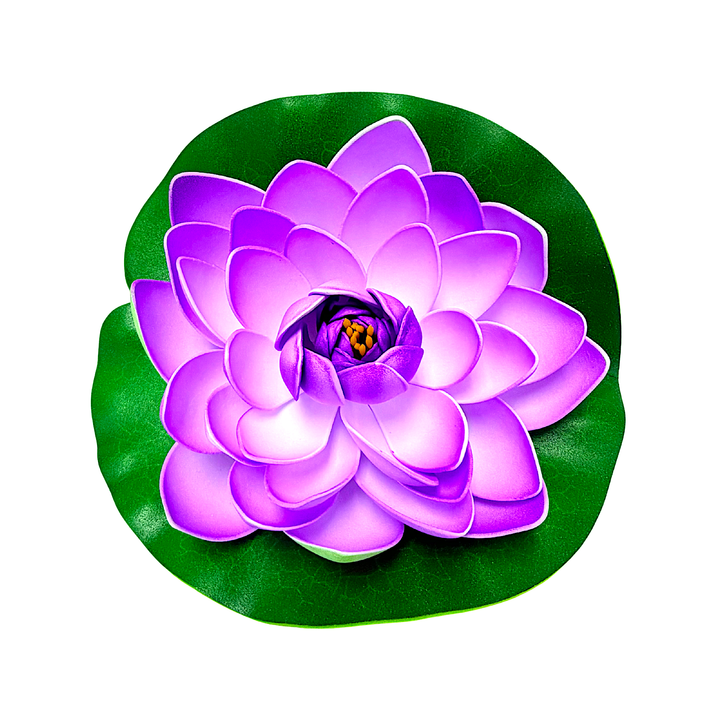 Plastic Lotus Flower on Lily Pad 7 Inch- Assorted Colors - view 5