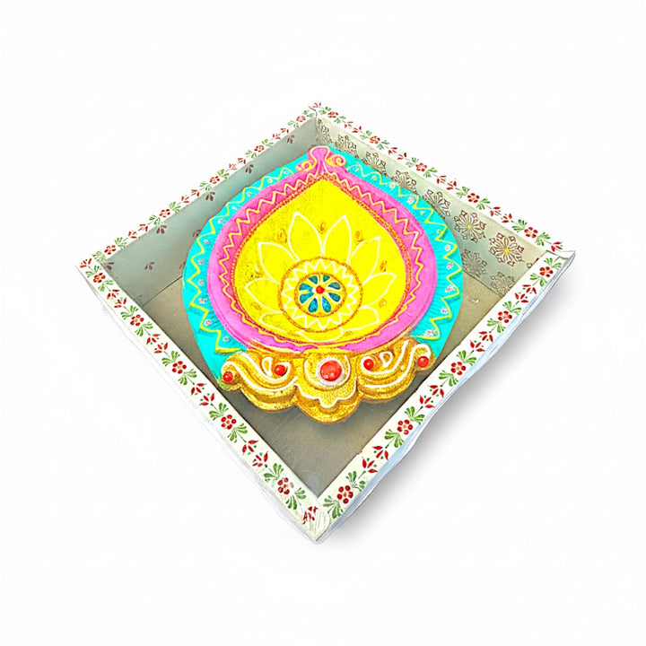 1 pc Happy Diwali Akhand Diya, colorful  assorted designs (MOQ=ea)