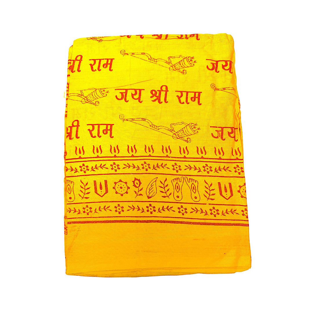 Hand Printed Puja Shawl, Large Cotton Prayer Shawl, 76 x 46 Inch