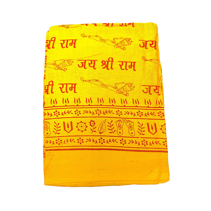 Hand Printed Puja Shawl, Large Cotton Prayer Shawl, 76 x 46 Inch