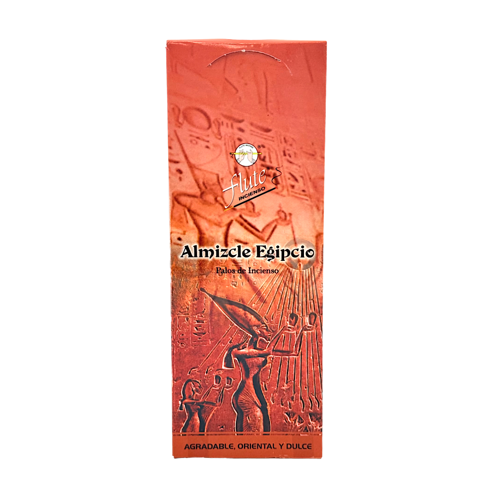 Quality Indian Goods Flute Brand Egyptian Musk incense sticks in a decorative orange box with Egyptian motifs